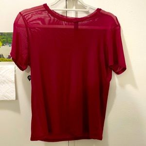 Red mesh forever 21 top